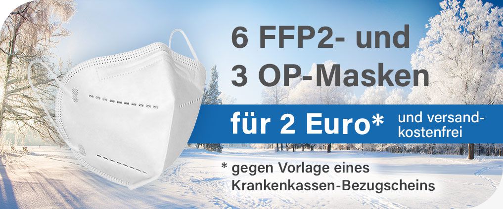 6 FFP2-Masken und 3 OP-Masken für 2 Euro